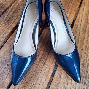 Deep Blue Patent Leather Pumps